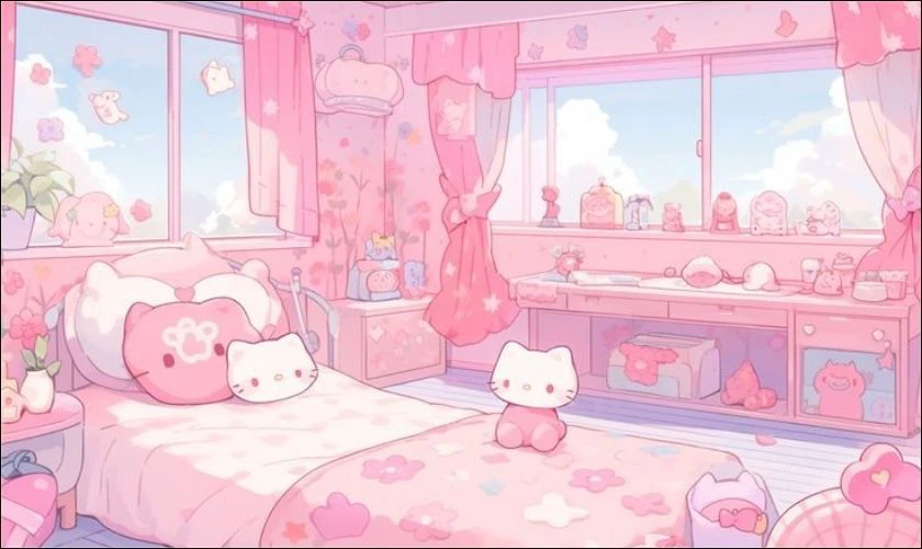Căn ph&ograve;ng mơ ước m&agrave;u hồng