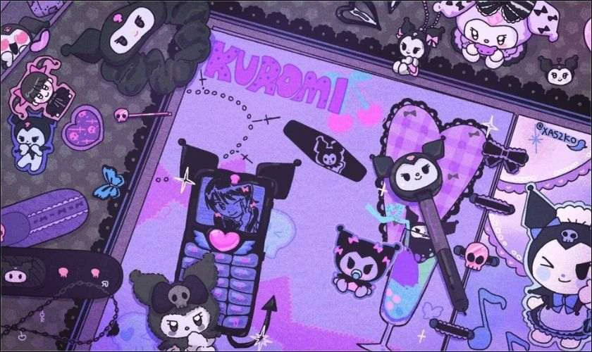 H&igrave;nh nền iPad Kuromi cực k&igrave; dễ thương, miễn ph&iacute;