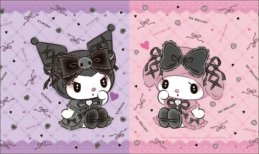 H&igrave;nh nền iPad Kuromi t&iacute;m v&agrave; hồng