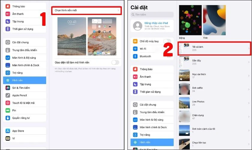 Đổi h&igrave;nh nền iPad nhanh ch&oacute;ng