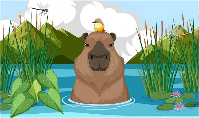 H&igrave;nh nền iPad Capybara cute