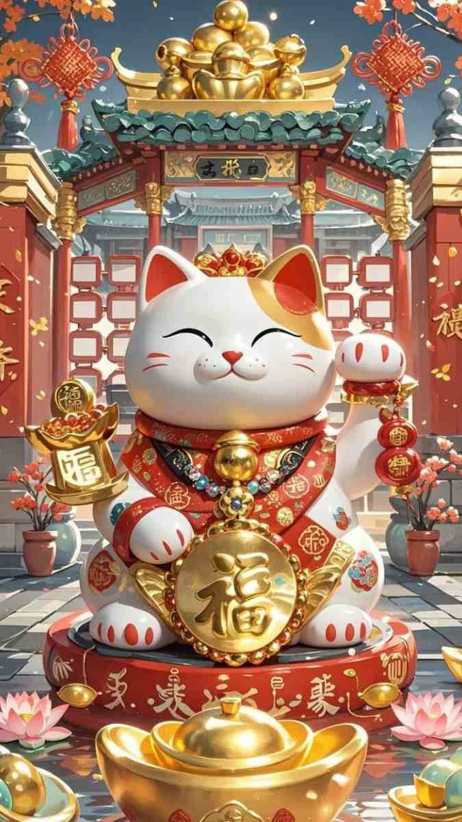 Ch&uacute; m&egrave;o thần t&agrave;i g&otilde; cửa