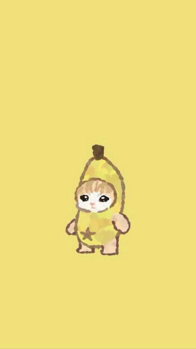 Ch&uacute; m&egrave;o đội quả chuối cực cute