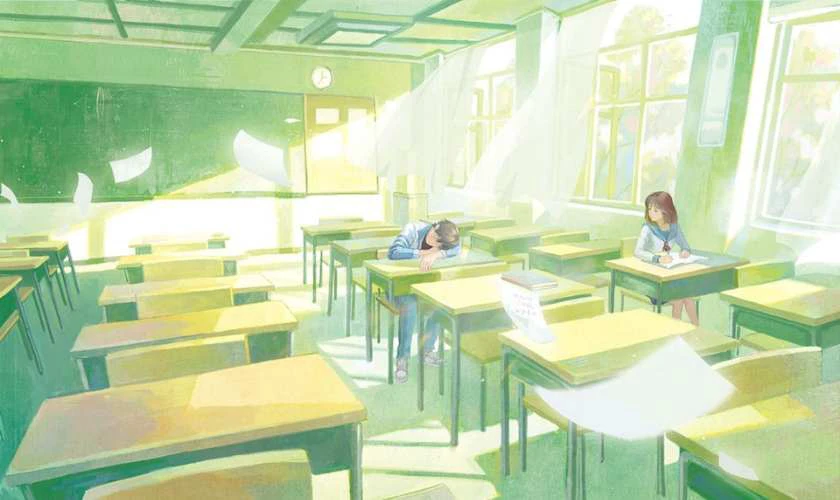 Tranh vẽ về lớp học cực đẹp