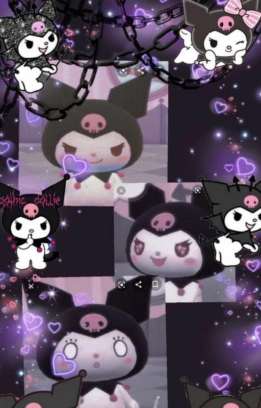 Bộ h&igrave;nh nền Kuromi cute ph&aacute;t s&aacute;ng cool ngầu&nbsp;cực xinh