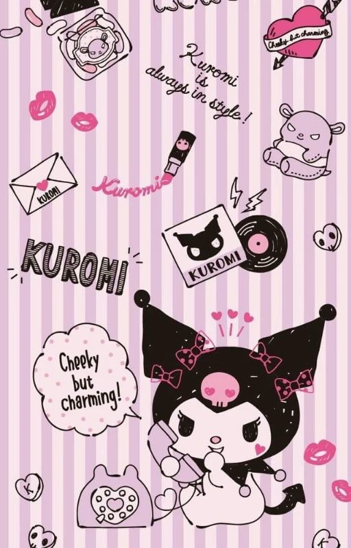 H&igrave;nh nền th&uacute; Kuromi cute đang cười