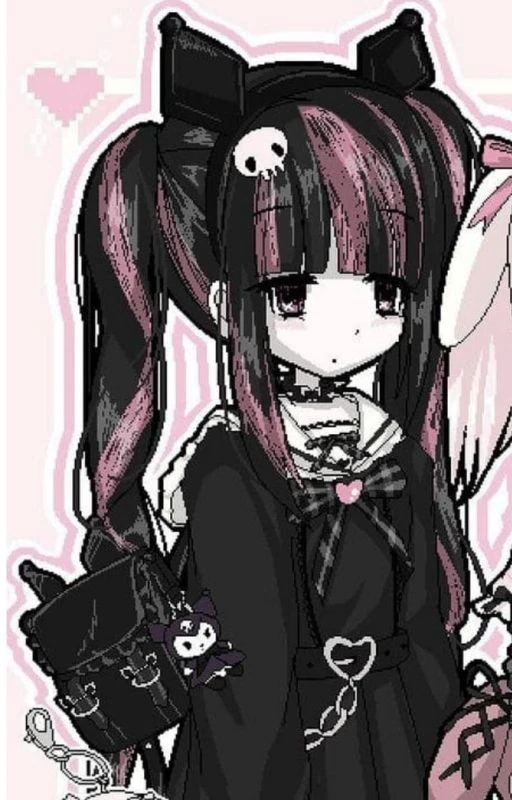 H&igrave;nh nền nh&acirc;n vật nữ anime cosplay Kuromi cute dễ thương&nbsp;