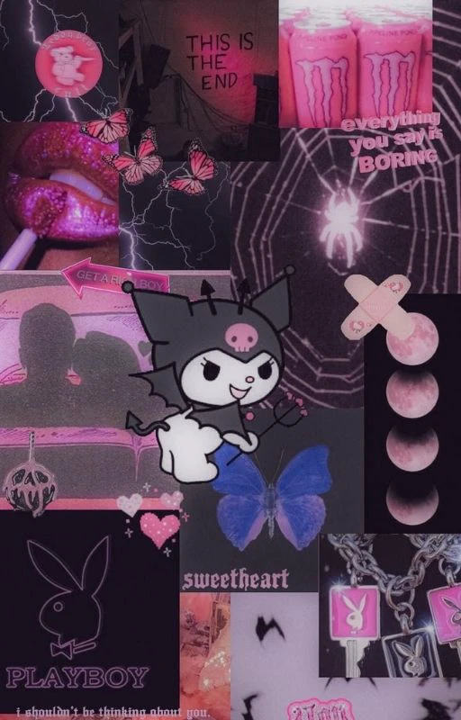 H&igrave;nh nền th&uacute; Kuromi đang cười cute