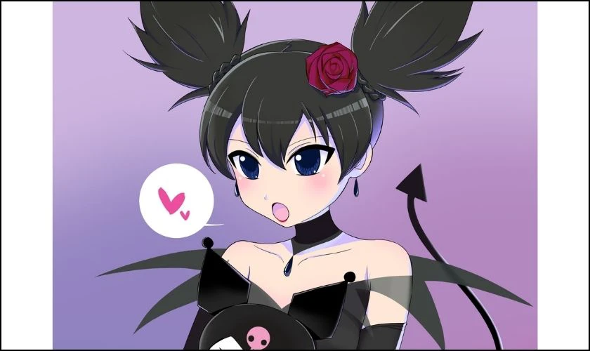 H&igrave;nh nền nh&acirc;n vật nữ anime cosplay Kuromi cute cực xinh xắn cho m&aacute;y t&iacute;nh