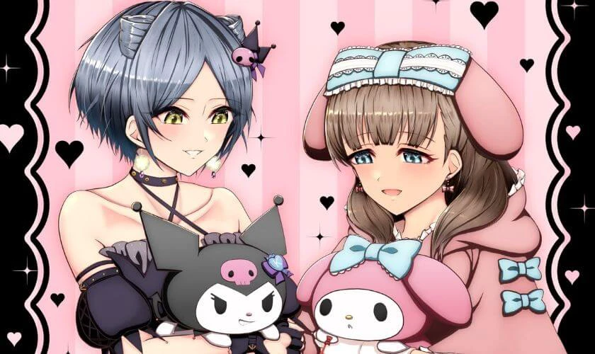 H&igrave;nh nền nh&acirc;n vật nữ anime cosplay Kuromi cute, si&ecirc;u xinh xắn cho m&aacute;y t&iacute;nh