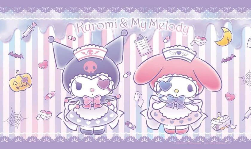 Ảnh m&aacute;y t&iacute;nh Kuromi cute v&agrave; Melody cute cực n&eacute;t