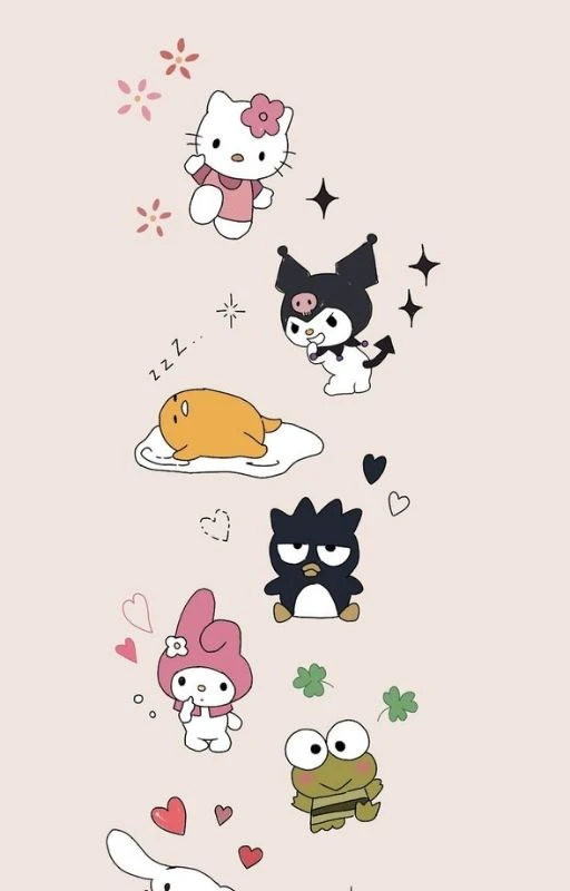 Wallpaper Kuromi v&agrave; Hello Kitty cho điện thoại cực đẹp