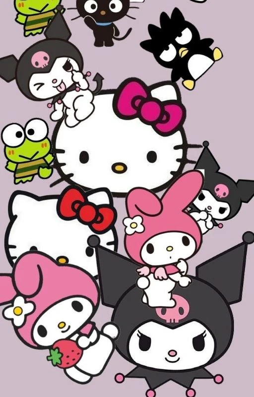 Wallpaper Kuromi v&agrave; Hello Kitty cho điện thoại xực xinh