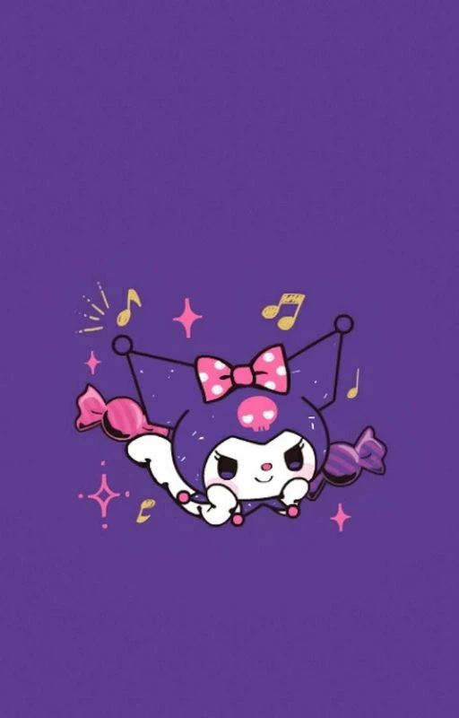 Ảnh Kuromi đeo nơ cho m&aacute;y t&iacute;nh, điện thoại dễ thương
