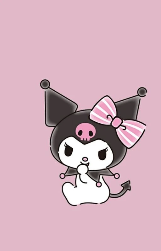Ảnh Kuromi đeo nơ cho m&aacute;y t&iacute;nh, điện thoại si&ecirc;u dễ thương