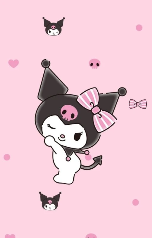 Ảnh Kuromi đeo nơ cho m&aacute;y t&iacute;nh, điện thoại dễ thương nhất