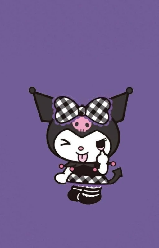 Ảnh Kuromi đeo nơ cho m&aacute;y t&iacute;nh, điện thoại cực xinh