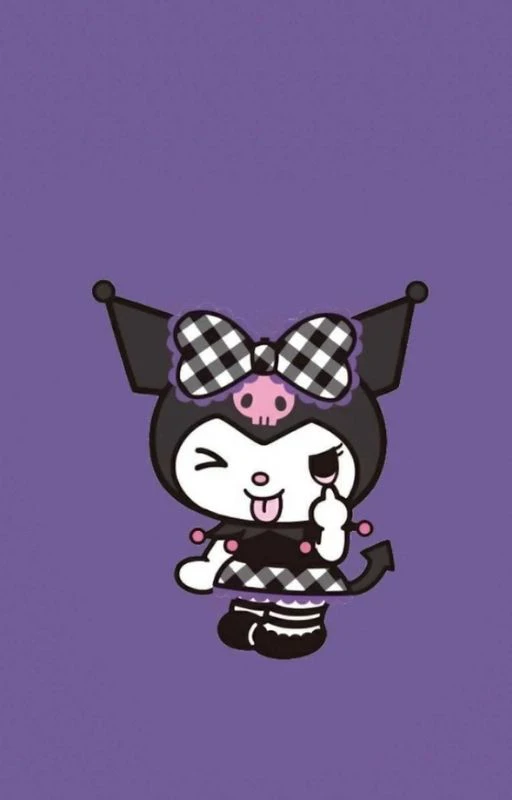 Ảnh điện thoại Kuromi m&agrave;u t&iacute;m mộng mơ cho điện thoại