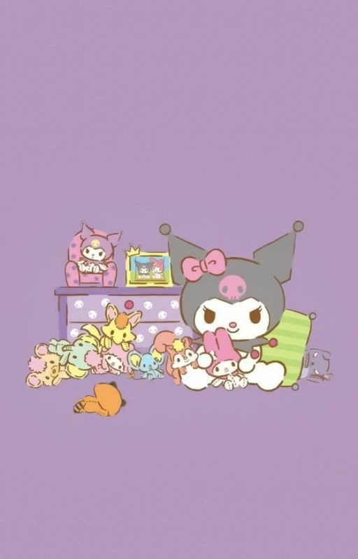 Ảnh điện thoại Kuromi m&agrave;u t&iacute;m mộng mơ cho điện thoại xinh