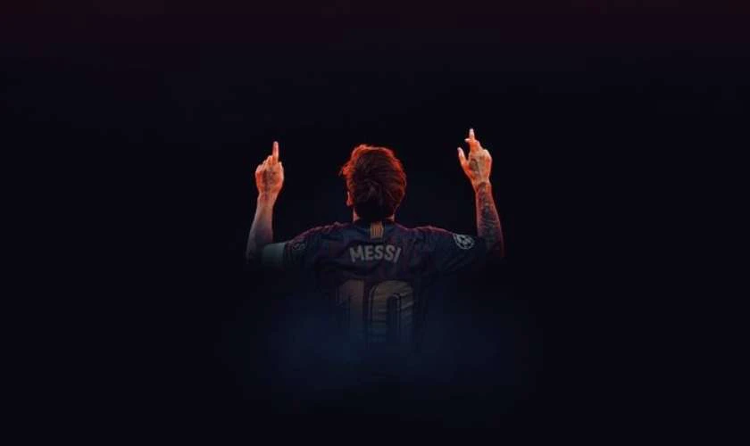 H&igrave;nh nền đen b&oacute;ng đ&aacute; Messi