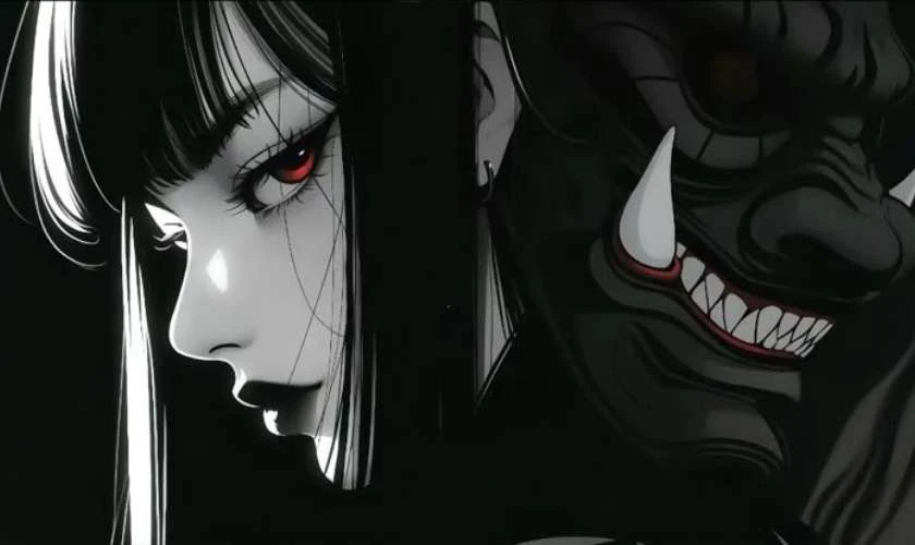 H&igrave;nh nền m&agrave;u đen anime n&eacute;t, 4K