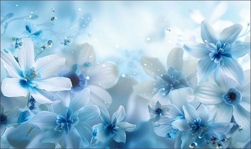 Vườn hoa m&agrave;u xanh dương bắt mắt