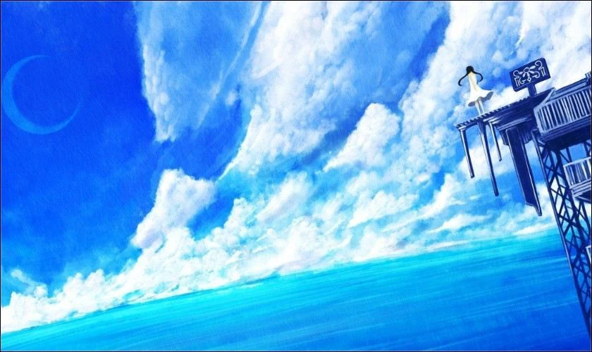 H&igrave;nh nền m&agrave;u xanh dương anime đẹp nhất