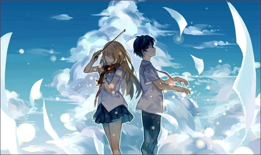 H&igrave;nh nền m&agrave;u xanh dương cho fan cuồng anime