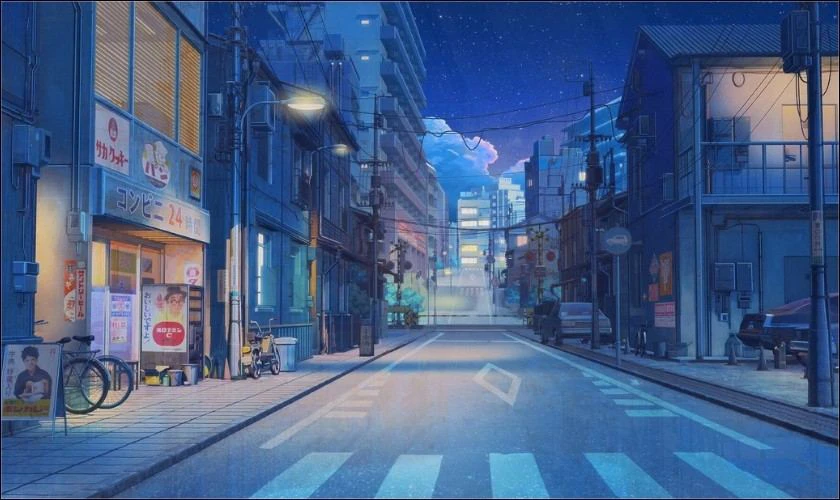 H&igrave;nh nền m&agrave;u xanh dương anime y&ecirc;n t&iacute;nh