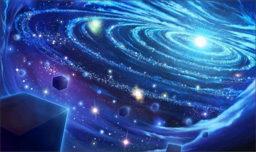 H&igrave;nh nền m&agrave;u xanh dương galaxy đẹp