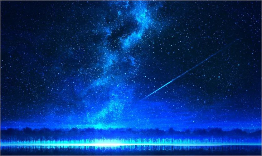 H&igrave;nh nền m&agrave;u xanh dương galaxy lấp l&aacute;nh