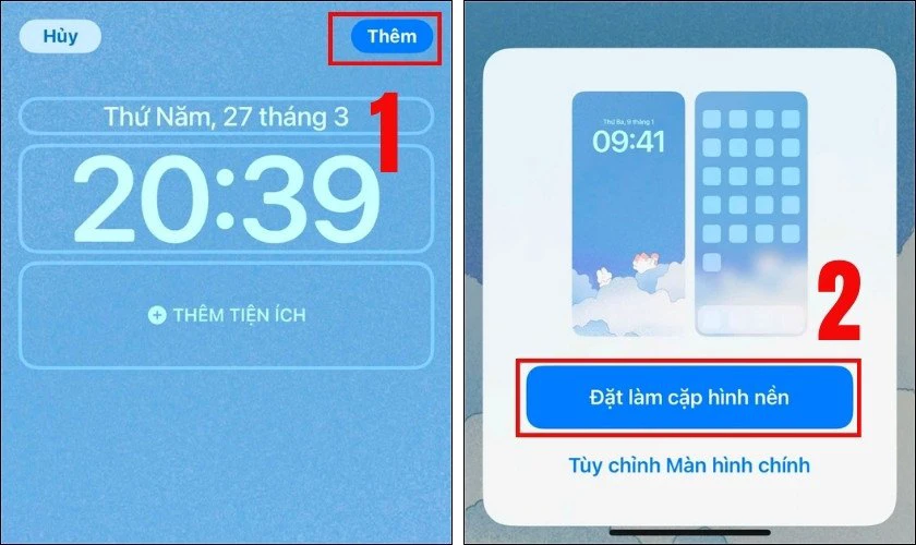 Đặt l&agrave;m cặp h&igrave;nh nền hoặc T&ugrave;y chỉnh m&agrave;n h&igrave;nh ch&iacute;nh