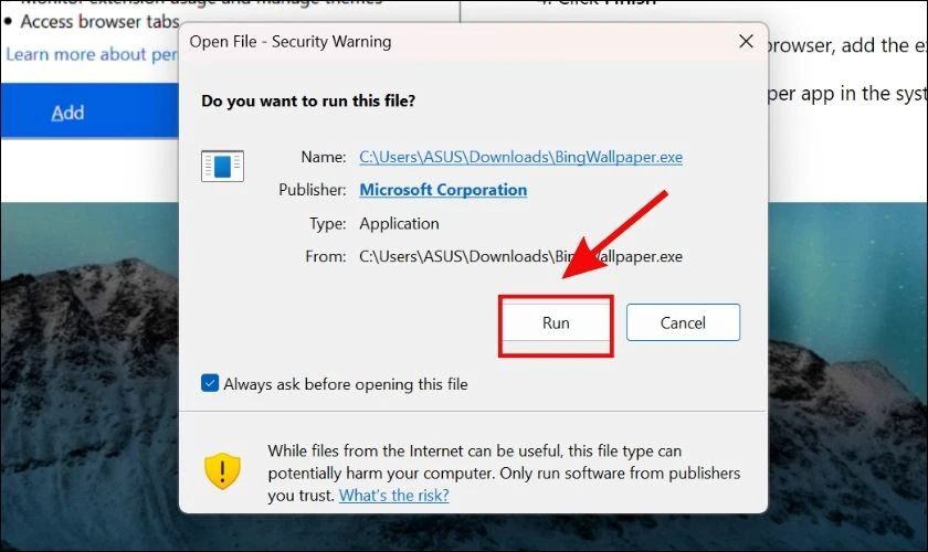 Mở v&agrave; khởi chạy c&ocirc;ng cụ bằng c&aacute;ch nhấn Run