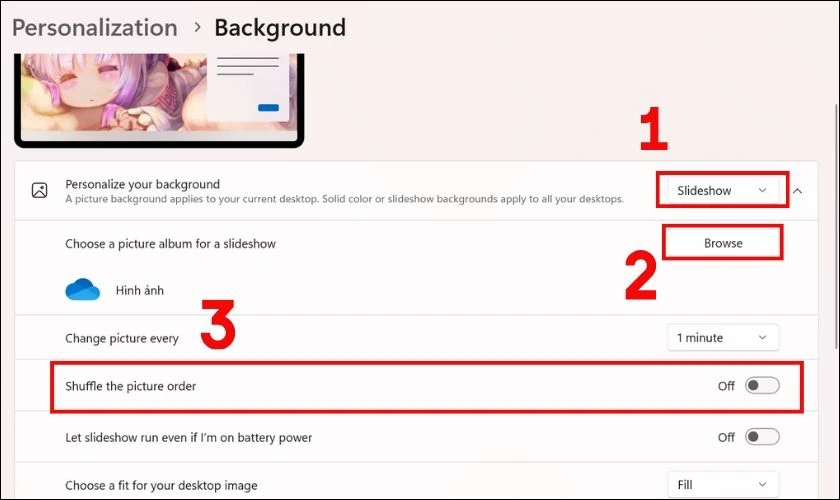 Ảnh nền Win 10 thay đổi li&ecirc;n tục bằng t&iacute;nh năng Slide Show