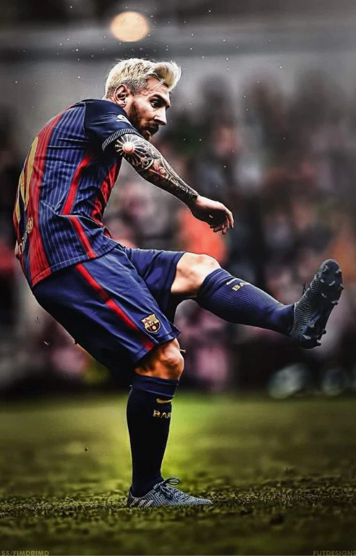 H&igrave;nh nền Messi 4K trong m&agrave;u &aacute;o c&acirc;u lạc bộ Barcelona ngầu