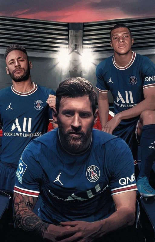 Ảnh nền Messi PSG c&ugrave;ng anh em