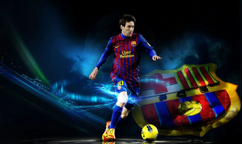 Ảnh nền Lionel Messi đang đ&aacute; b&oacute;ng đẹp