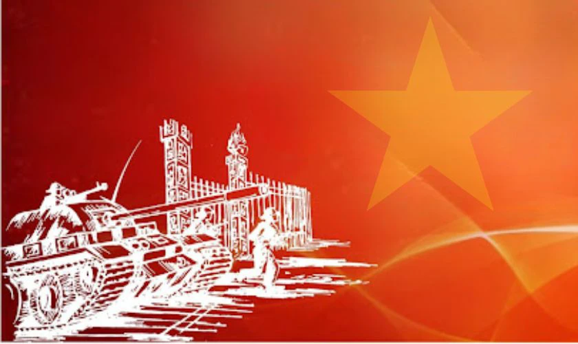 Wallpaper PowerPoint 30/4 chủ đề xe tăng