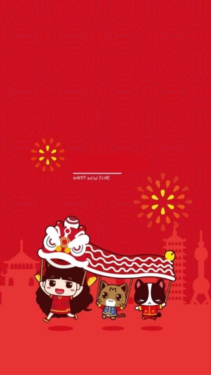 Hình nền Tết chibi 2026 cute
