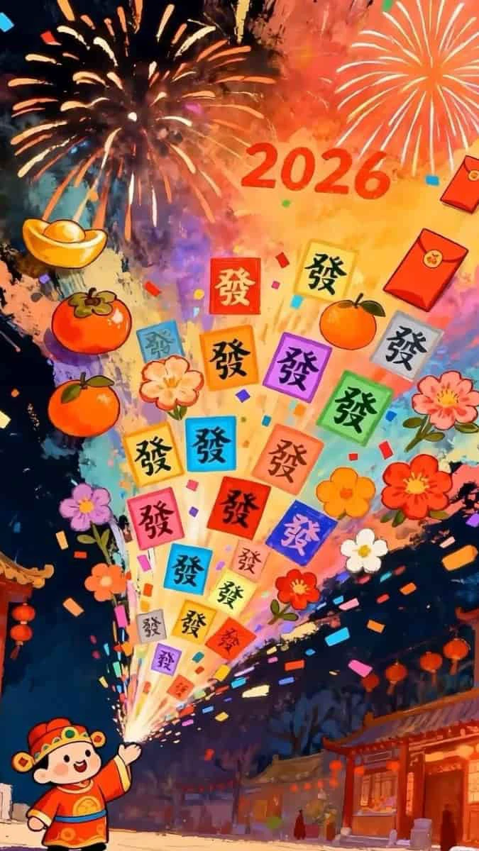 Hình nền Tết chibi 2026 chủ đề phong cảnh 4K