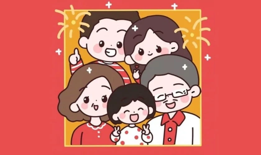 Hình nền Tết 2026 chibi cho máy tính