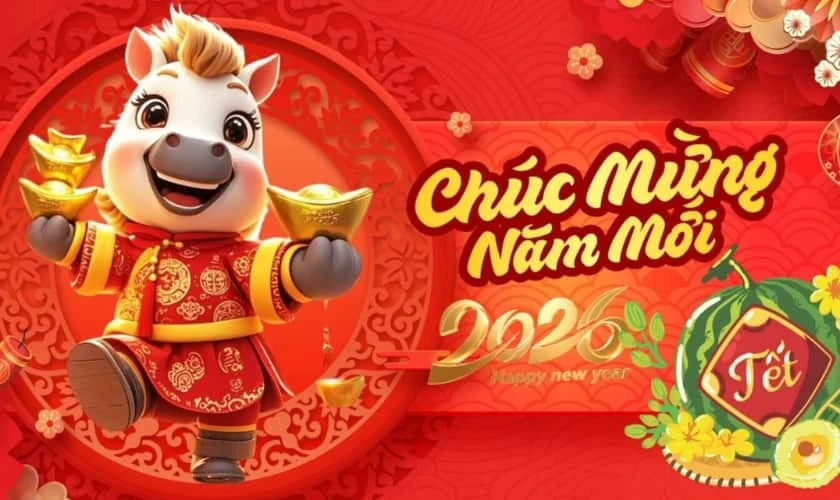Hình nền Tết 2026 chibi cho máy tính mới