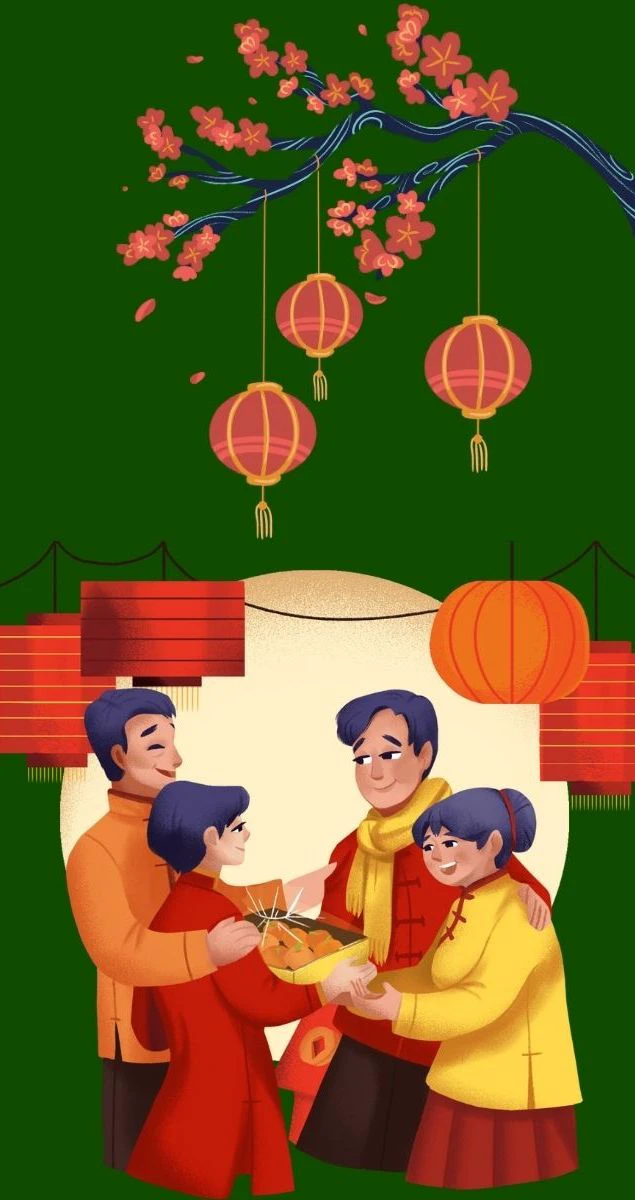 Hình nền Tết chủ đề gia đình sum họp