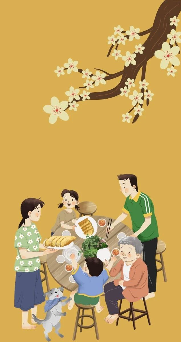 Hình nền Tết gia đình 2025 sum họp