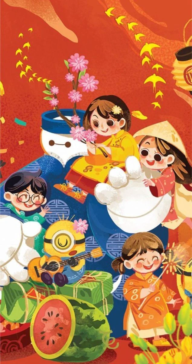 Hình nền Tết gia đình cho điện thoại đẹp