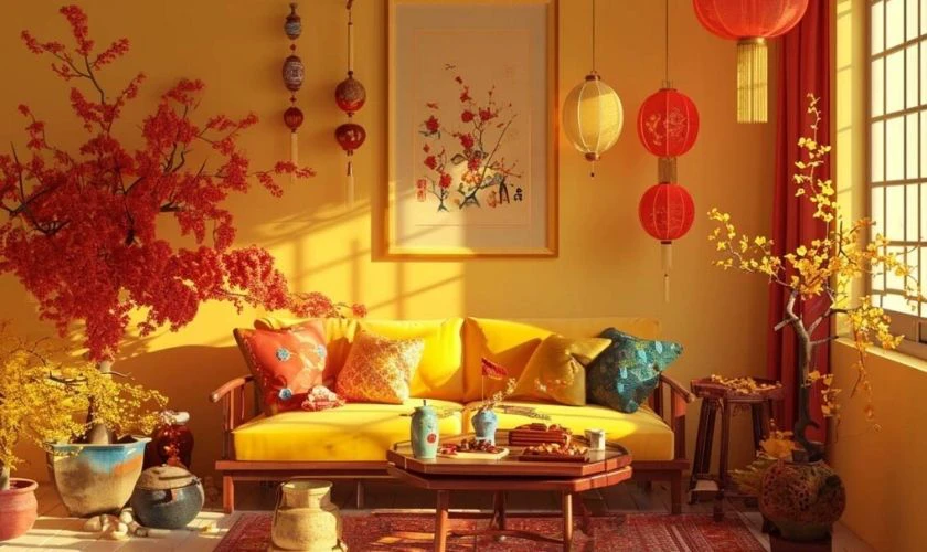 Hình nền Tết mai vàng liên quan đến gia đình