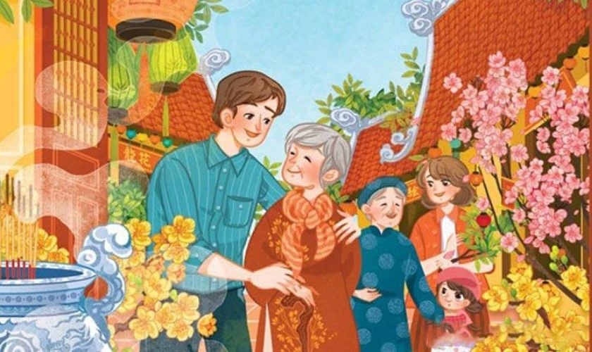 Hình nền Tết cùng gia đình