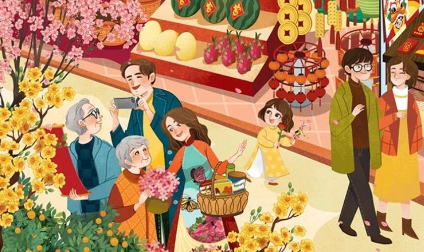 Mai vàng làm không khí Tết gia đình thêm ấm áp