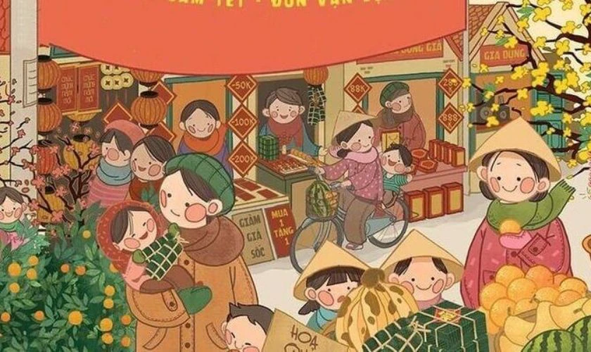 Cùng gia đình đi chợ Tết