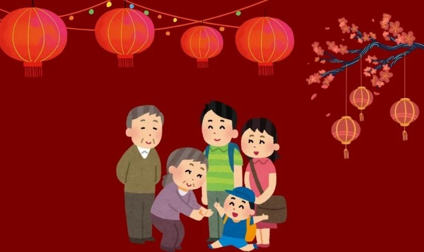 Ảnh nền Tết may mắn với tông đỏ